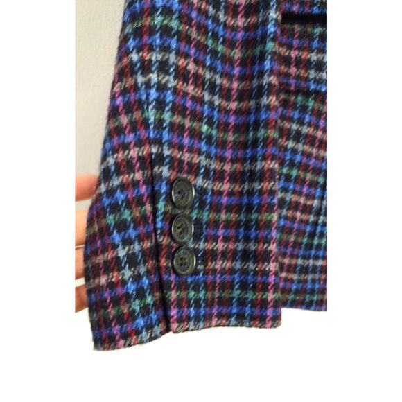 Talbots Mistletoe Plaid Shetland Wool Blazer Velvet Trim Business Jacket Size 10 - Picture 5 of 15